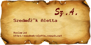 Szedmák Aletta névjegykártya